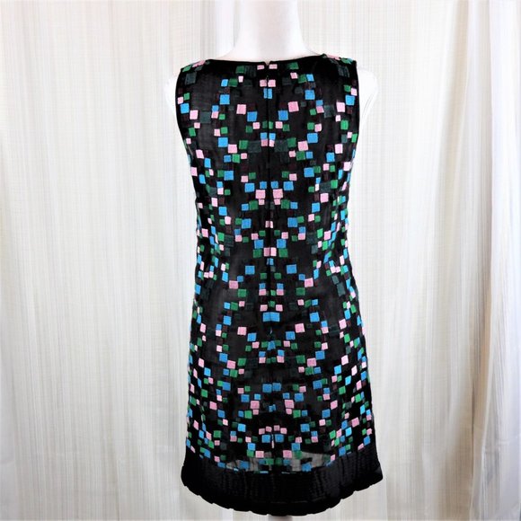Catherine Malandrino  Black Dress Green/Blue/Pink - Picture 9 of 13
